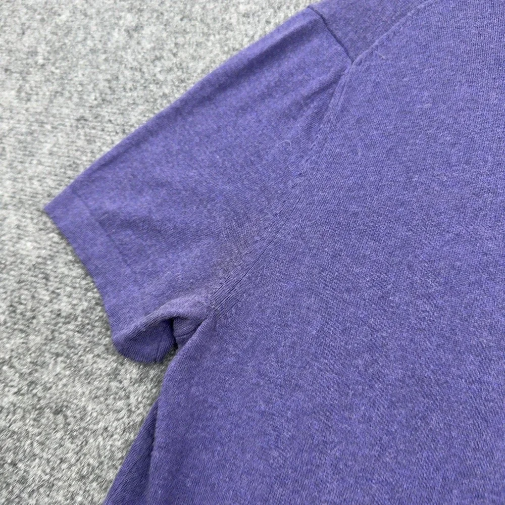 Banana Republic Polo Shirt Men L Purple Silk Cotton Cashmere Blend Casual Casual